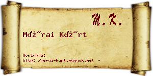 Mérai Kürt névjegykártya